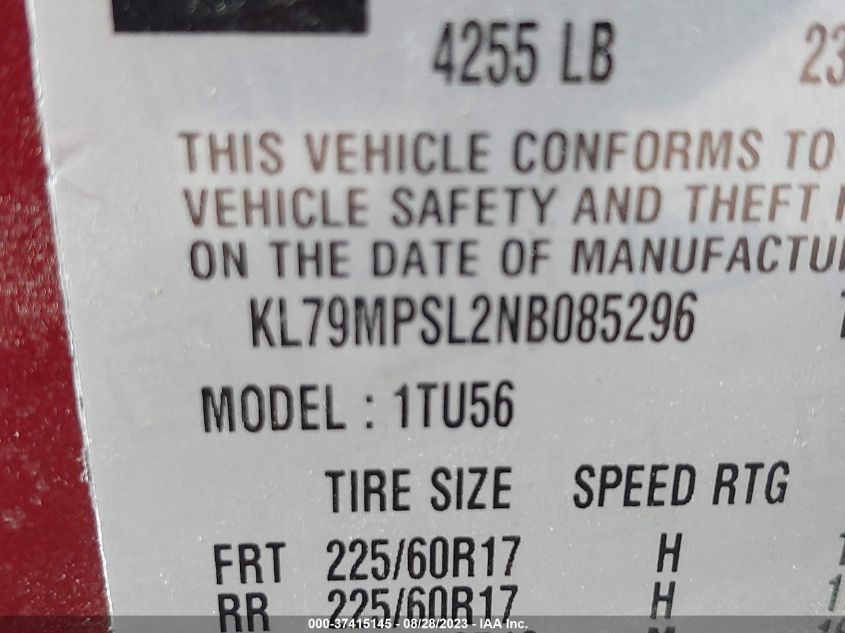 2022 CHEVROLET TRAILBLAZER LT - KL79MPSL2NB085296