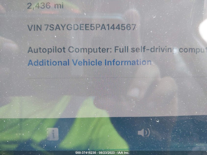 VIN 7SAYGDEE5PA144567 2023 TESLA MODEL Y LONG RANGE