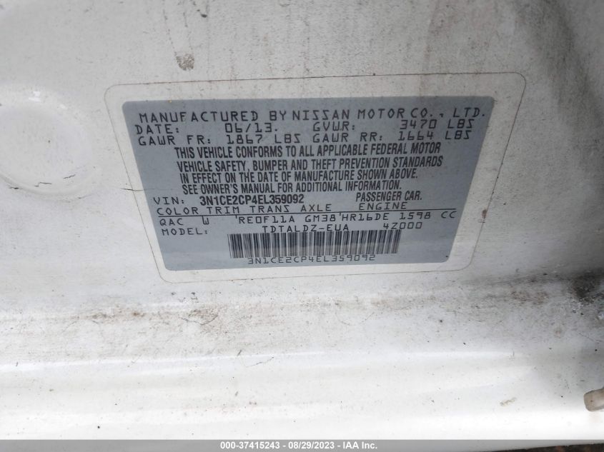 2014 NISSAN VERSA NOTE SV - 3N1CE2CP4EL359092