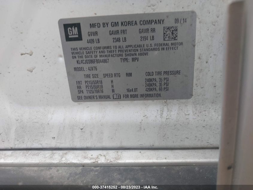 2015 BUICK ENCORE LEATHER - KL4CJGSB6FB044867