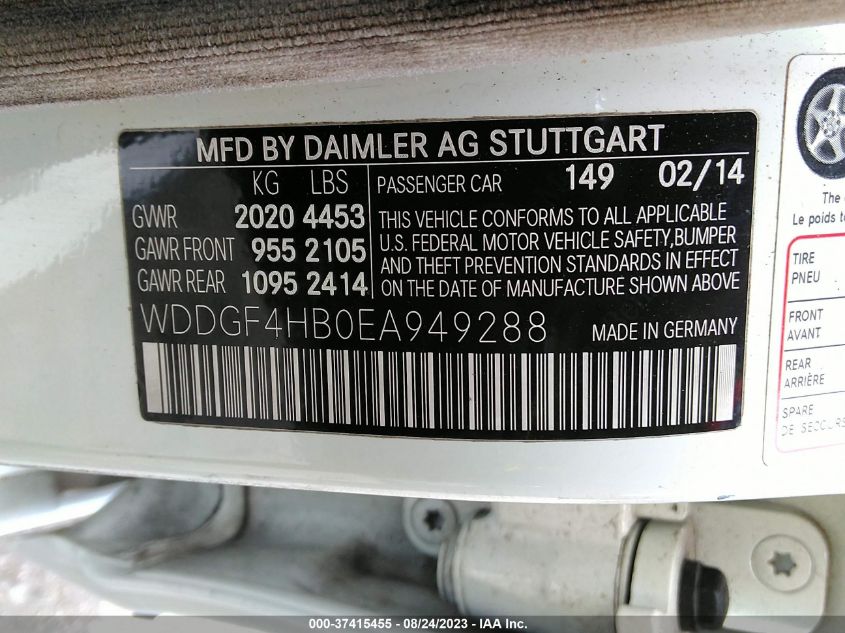 2014 MERCEDES-BENZ C-CLASS C 250 LUXURY - WDDGF4HB0EA949288