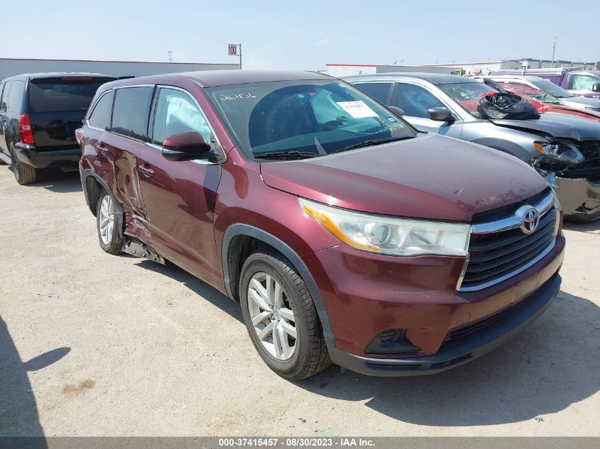 2014 TOYOTA HIGHLANDER LE - 5TDZARFH5ES00645