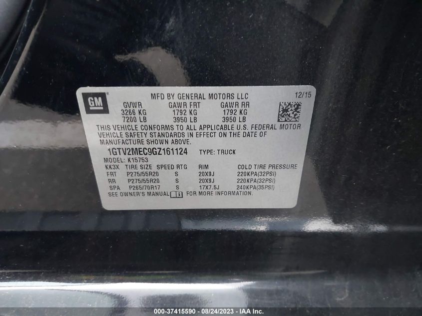 2016 GMC SIERRA 1500 SLE - 1GTV2MEC9GZ161124