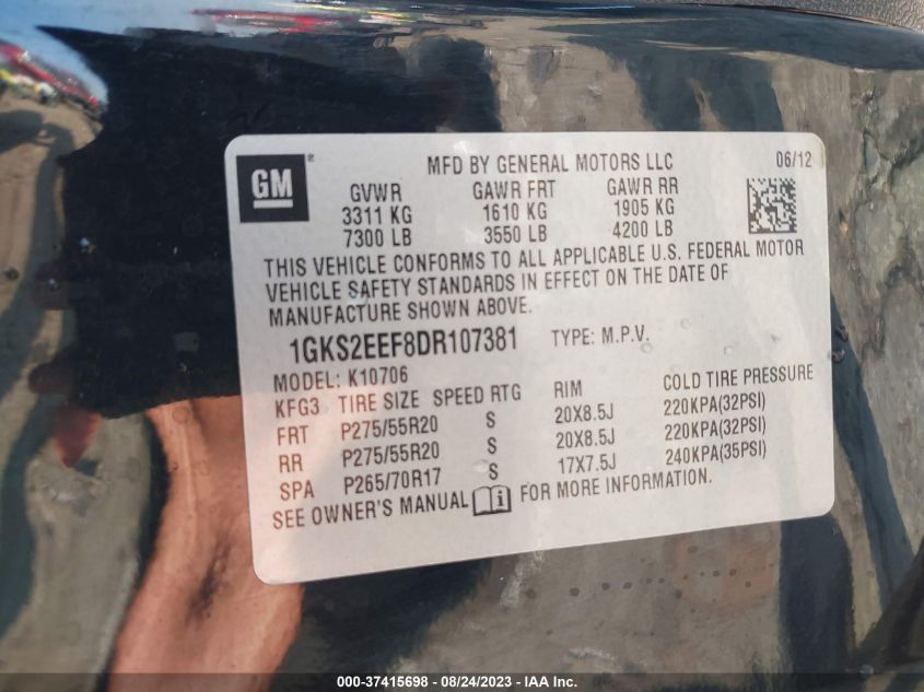 2013 GMC YUKON DENALI - 1GKS2EEF8DR107381