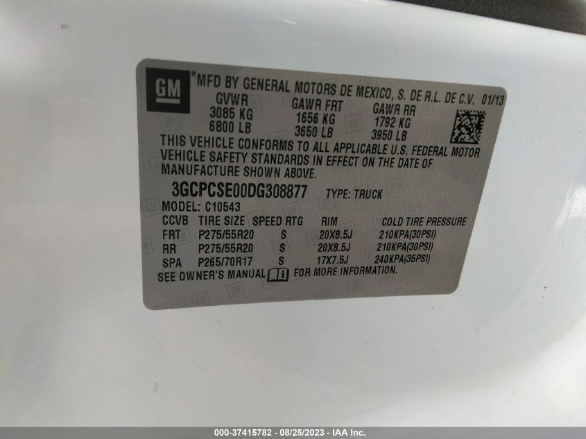 2013 CHEVROLET SILVERADO 1500 LT - 3GCPCSE00DG308877