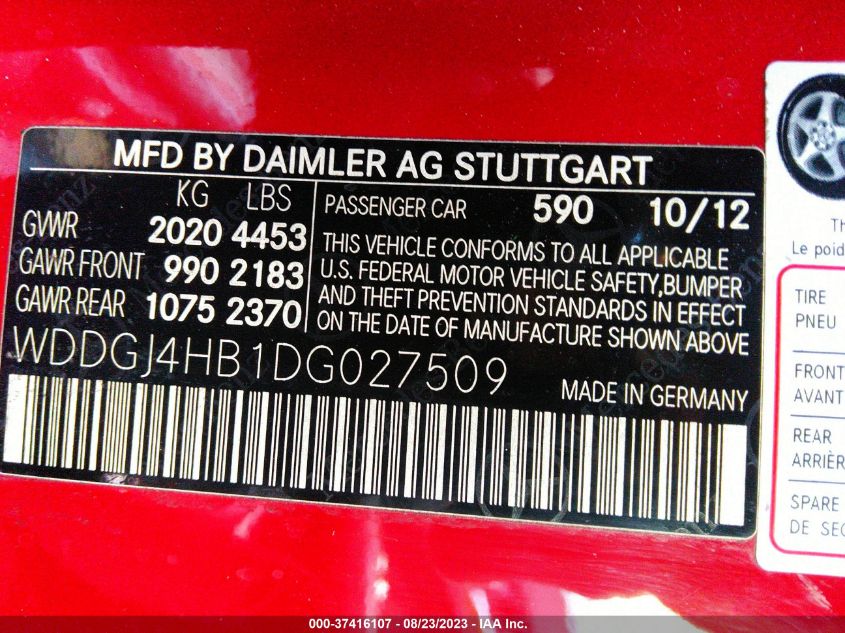 2013 MERCEDES-BENZ C-CLASS C 250 - WDDGJ4HB1DG027509