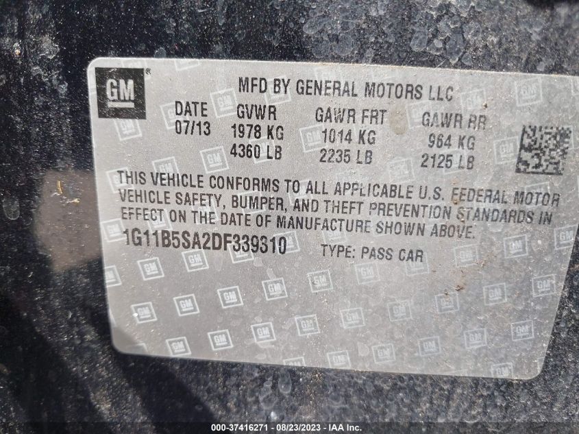 2013 CHEVROLET MALIBU LS - 1G11B5SA2DF339310