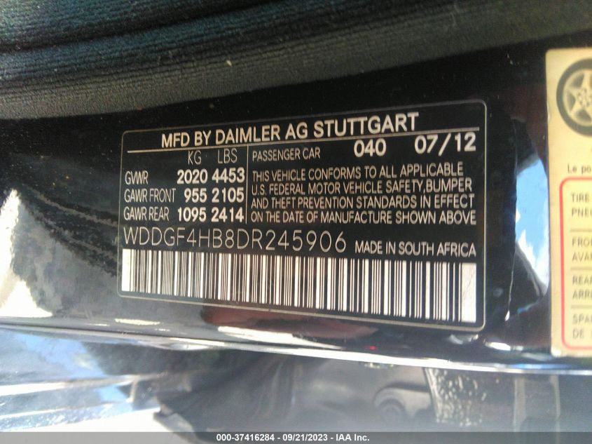 2013 MERCEDES-BENZ C 250 SPORT/LUXURY - WDDGF4HB8DR245906