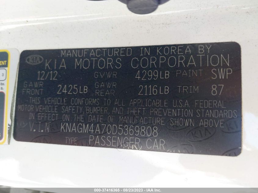 2013 KIA OPTIMA LX - KNAGM4A70D5369808