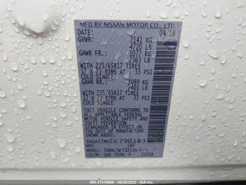 2018 NISSAN ROGUE SV - 5N1AT2MV2JC790183