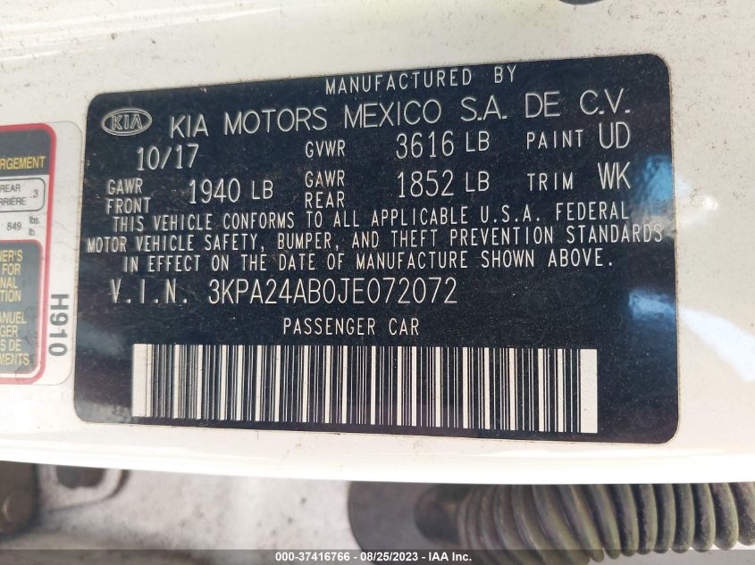 2018 KIA RIO LX/S - 3KPA24AB0JE072072