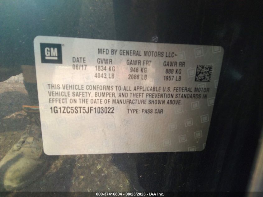 2018 CHEVROLET MALIBU LS - 1G1ZC5ST5JF103022