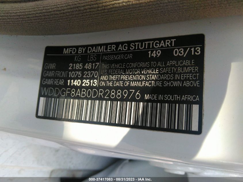 2013 MERCEDES-BENZ C 300 4MATIC - WDDGF8AD0DR288976