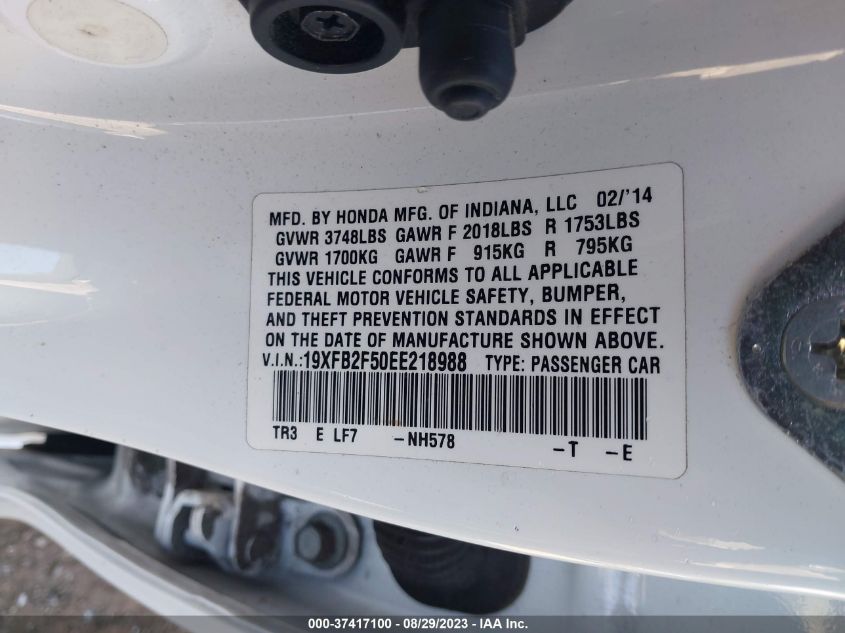 2014 HONDA CIVIC SEDAN LX - 19XFB2F50EE218988