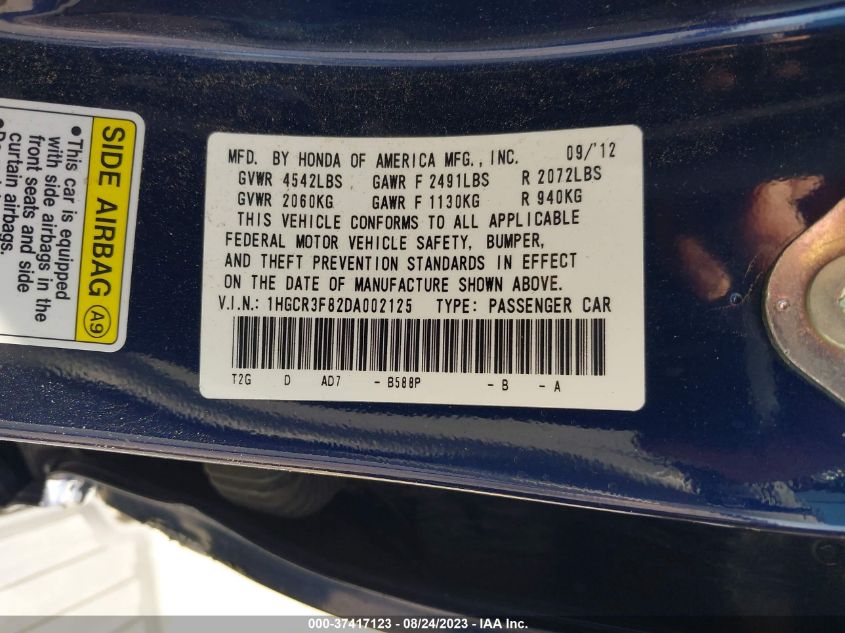 2013 HONDA ACCORD SDN EX-L - 1HGCR3F82DA002125