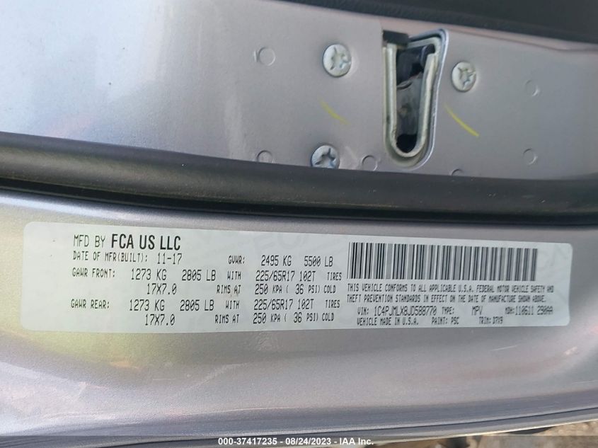 2018 JEEP CHEROKEE LATITUDE PLUS - 1C4PJMLX8JD588770