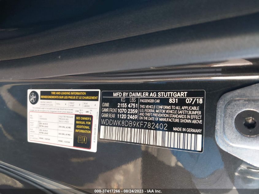 2019 MERCEDES-BENZ C-CLASS C 300 - WDDWK8DB9KF782402