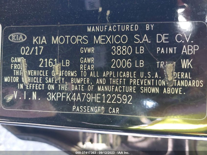 2017 KIA FORTE LX - 3KPFK4A79HE122592