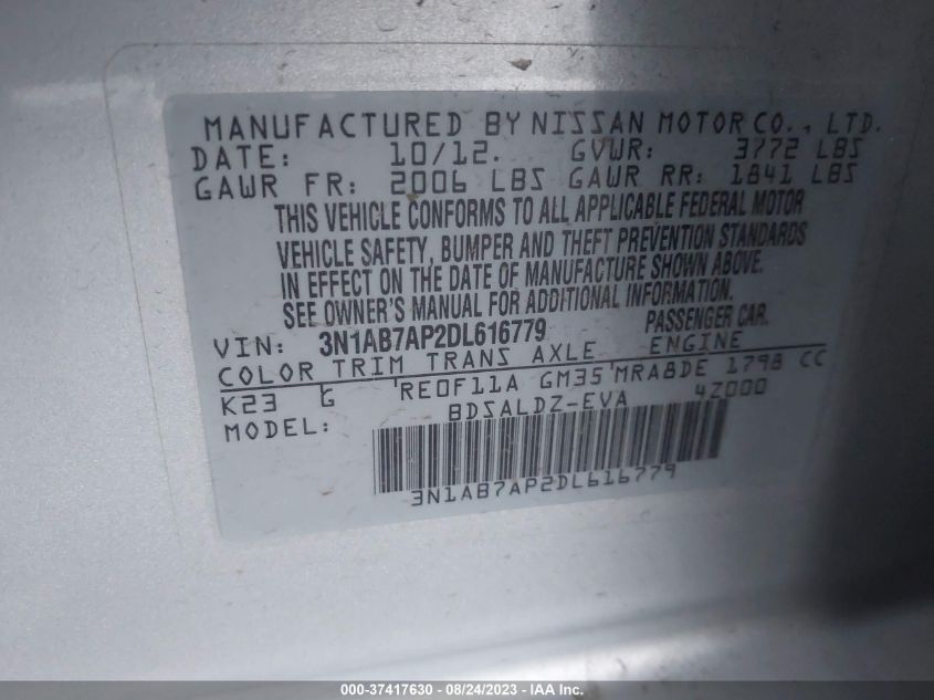 2013 NISSAN SENTRA SV - 3N1AB7AP2DL616779