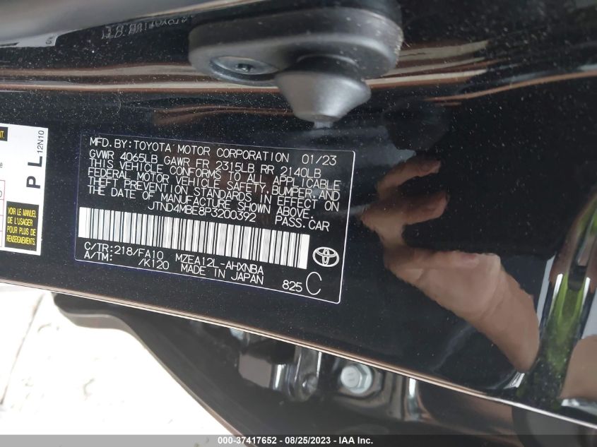 2023 TOYOTA COROLLA HATCHBACK SE JTND4MBE8P3200392