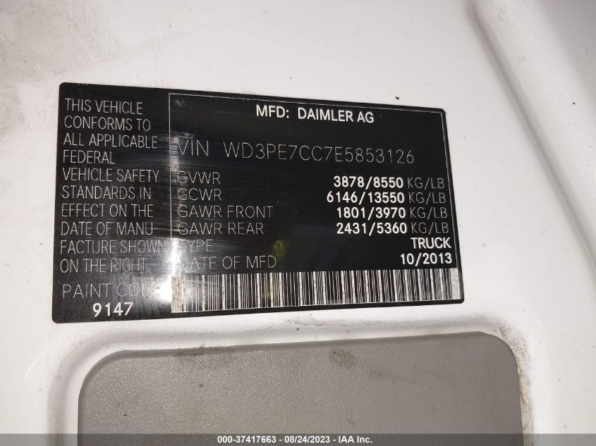 2014 MERCEDES-BENZ SPRINTER CARGO VANS WD3PE7CC7E5853126