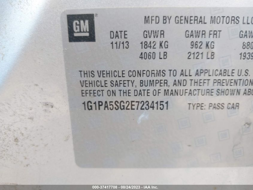 2014 CHEVROLET CRUZE LS - 1G1PA5SG2E7234151
