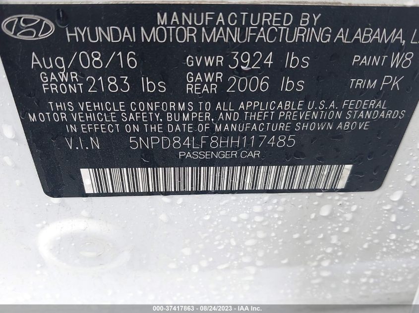 2017 HYUNDAI ELANTRA SE - 5NPD84LF8HH117485