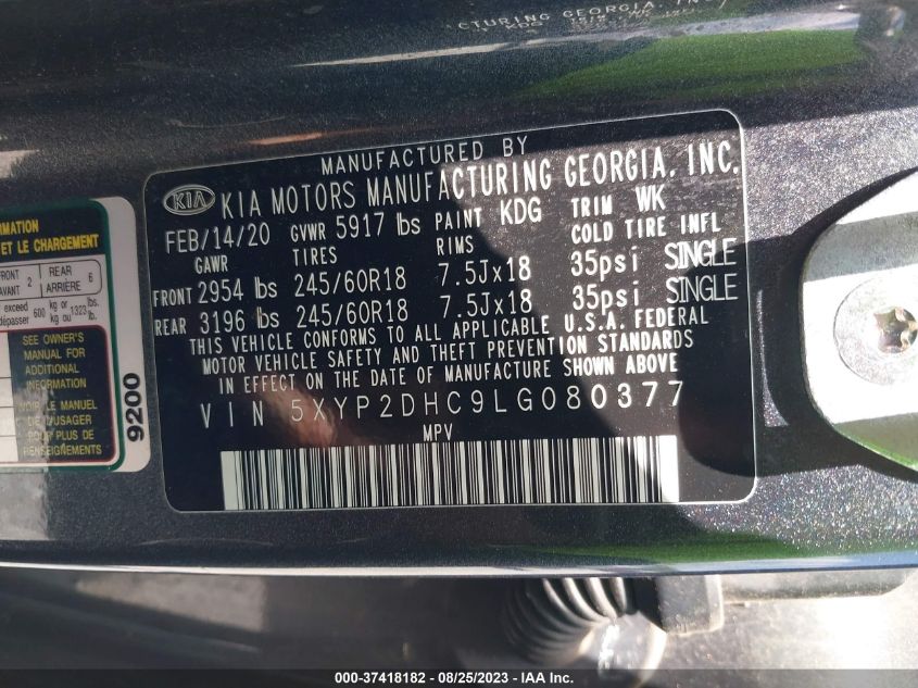 2020 KIA TELLURIDE LX - 5XYP2DHC9LG080377