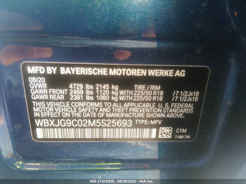 WBXJG9C02M5S25693 BMW X1 XDRIVE28I 9