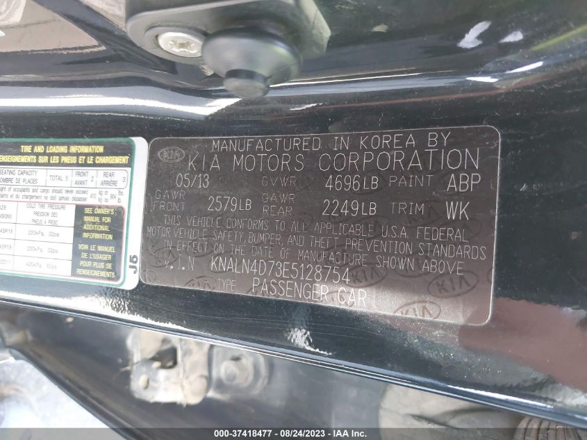 2014 KIA CADENZA PREMIUM KNALN4D73E5128754