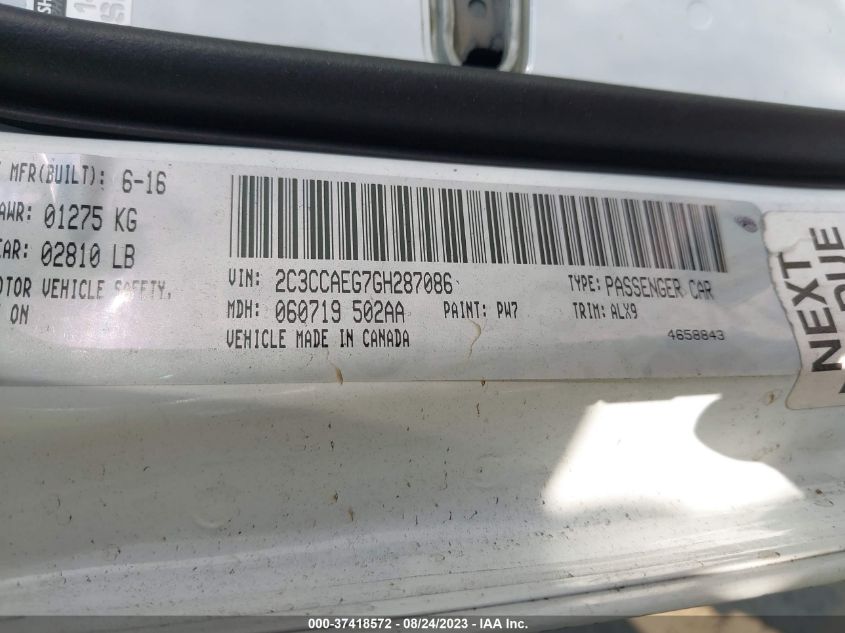 2016 CHRYSLER 300 300C - 2C3CCAEG7GH287086
