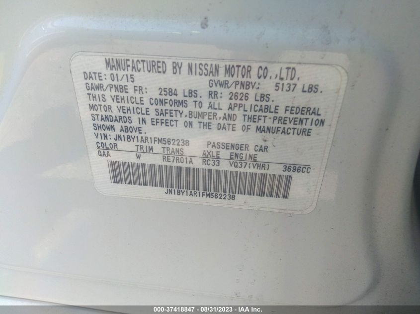 2015 INFINITI Q70 JN1BY1AR1FM562238