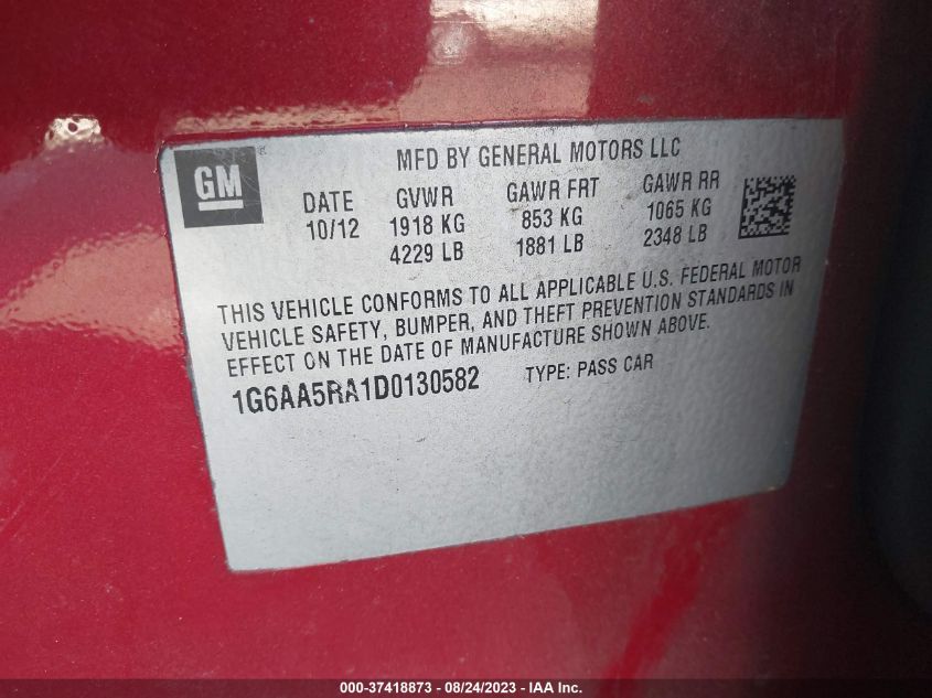 2013 CADILLAC ATS - 1G6AA5RA1D0130582