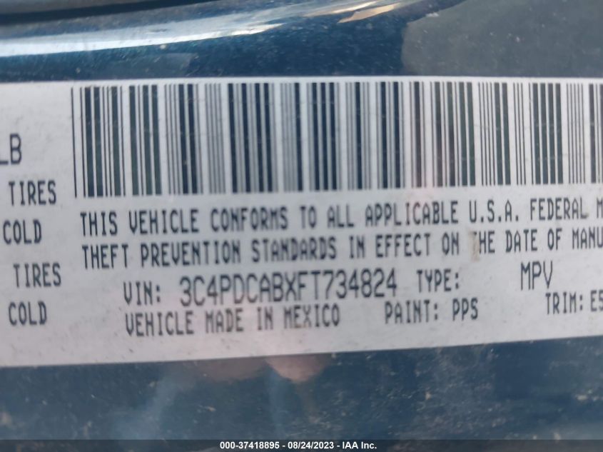 2015 DODGE JOURNEY AMERICAN VALUE PKG - 3C4PDCABXFT734824
