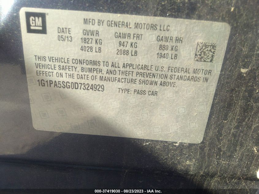 2013 CHEVROLET CRUZE LS - 1G1PA5SG0D7324929