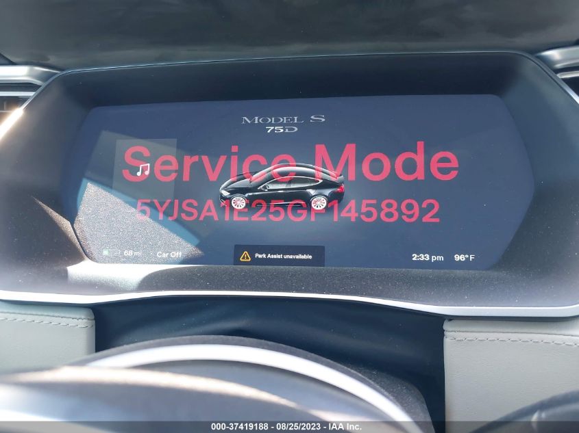 2016 TESLA MODEL S 90D/70D/75D/60D/85D - 5YJSA1E25GF145892