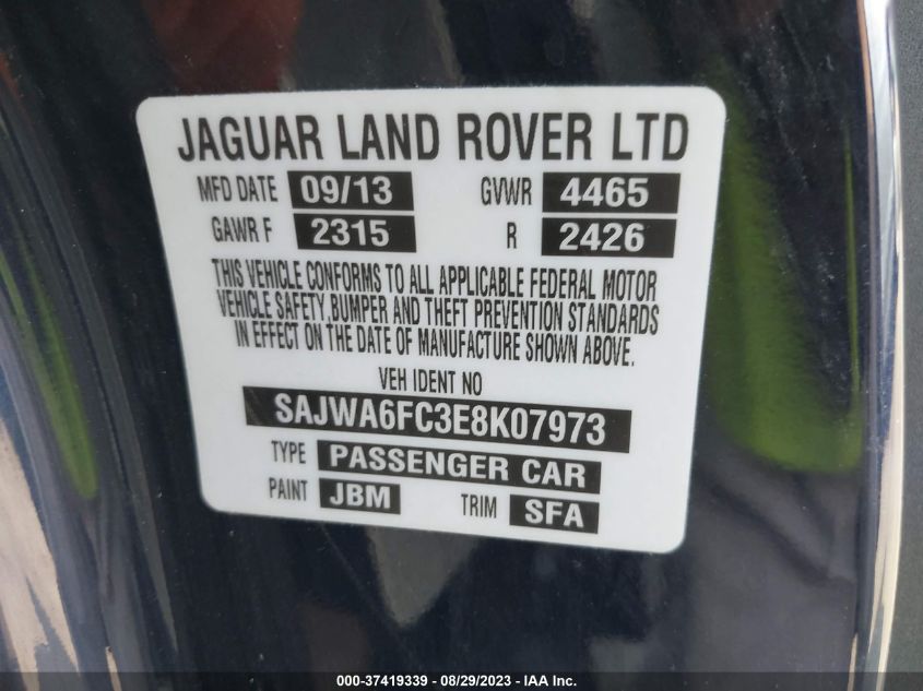 2014 JAGUAR F-TYPE V6 S SAJWA6FC3E8K07973