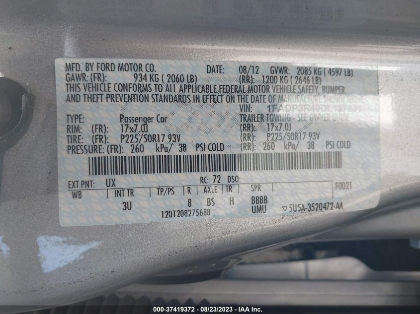 2013 FORD FOCUS ELECTRIC - 1FADP3R49DL127831