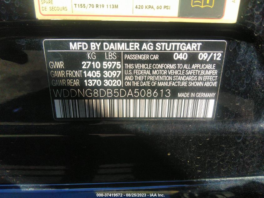 2013 MERCEDES-BENZ S-CLASS S 350 BLUETEC - WDDNG8DB5DA508613