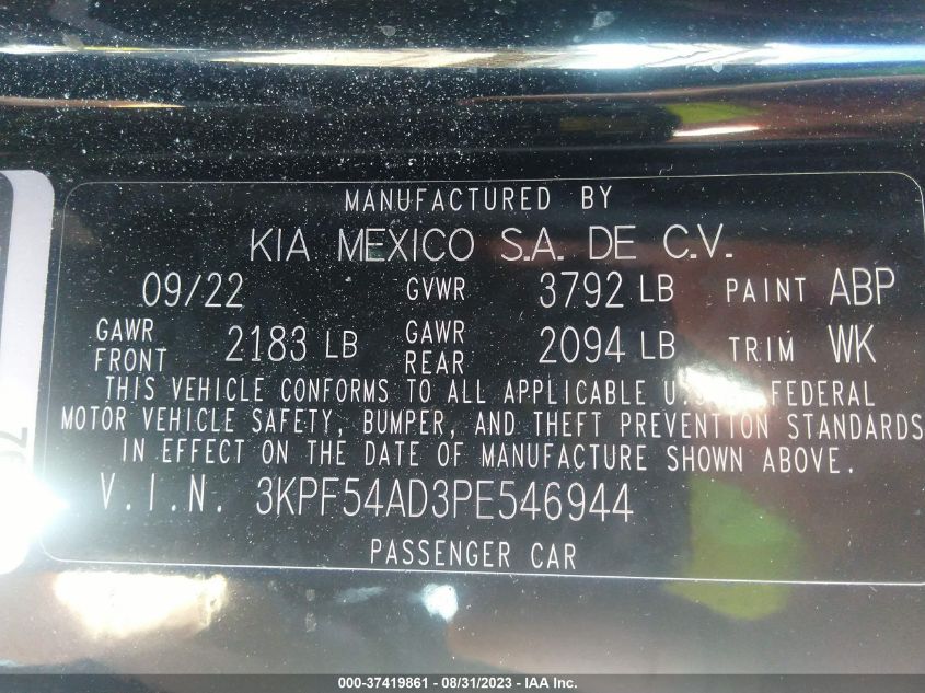 2023 KIA FORTE GT LINE - 3KPF54AD3PE546944