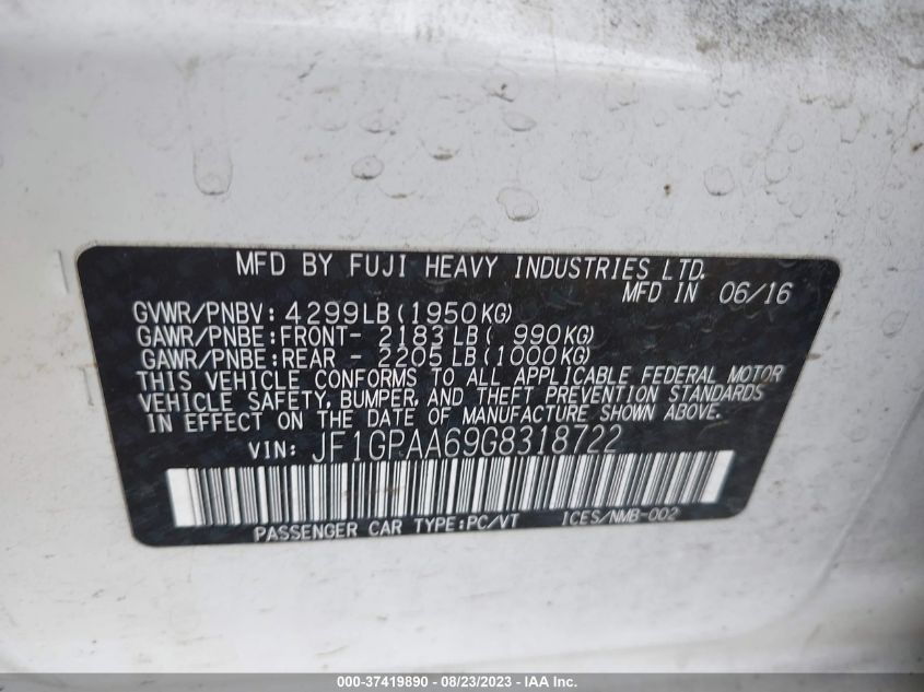 2016 SUBARU IMPREZA WAGON 2.0I - JF1GPAA69G8318722