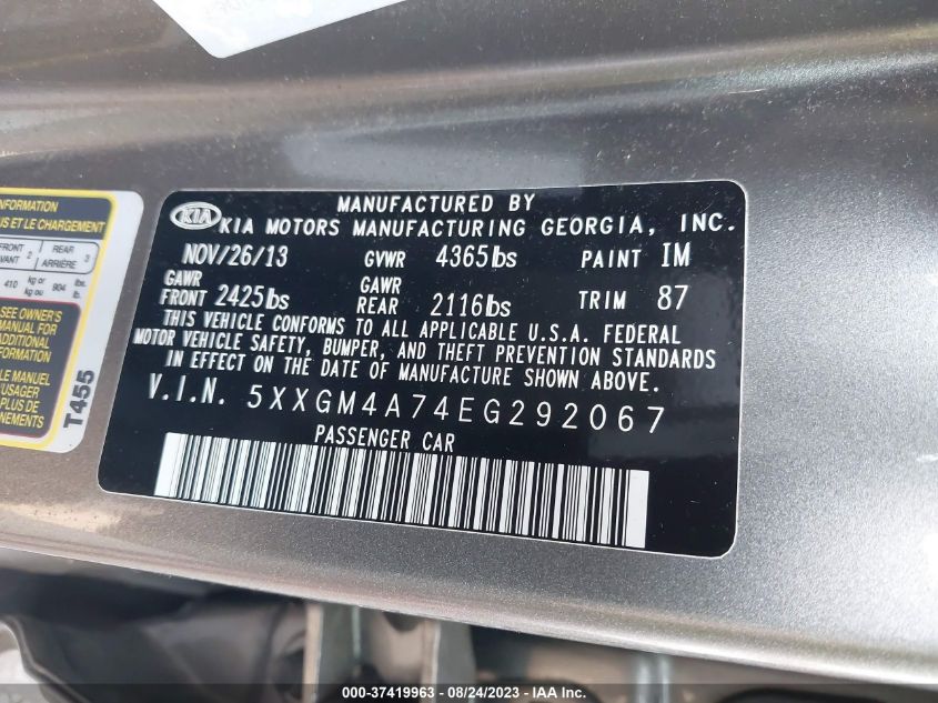 2014 KIA OPTIMA LX - 5XXGM4A74EG292067
