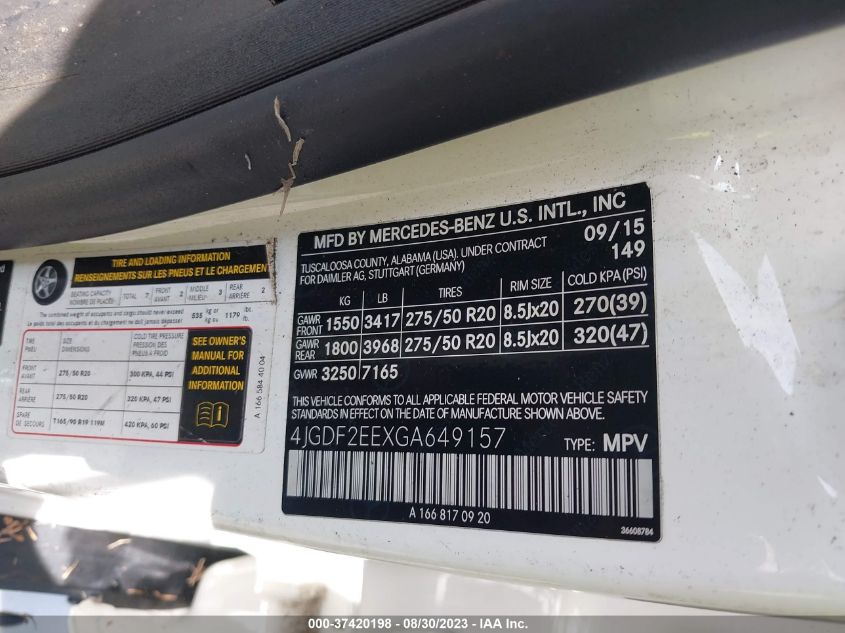 2016 MERCEDES-BENZ GL 350 BLUETEC - 4JGDF2EEXGA649157