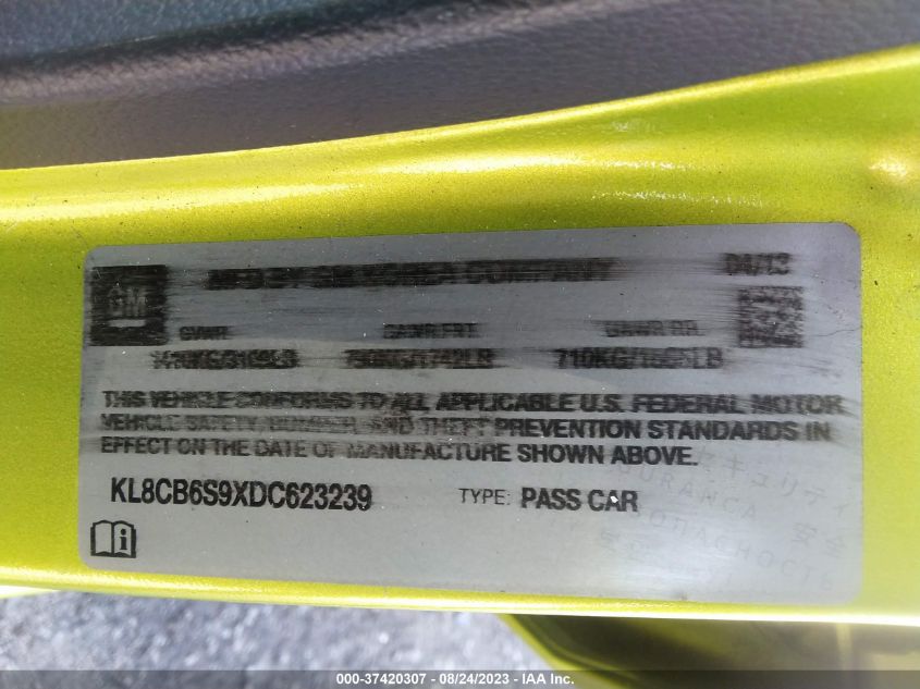 2013 CHEVROLET SPARK LS - KL8CB6S9XDC623239