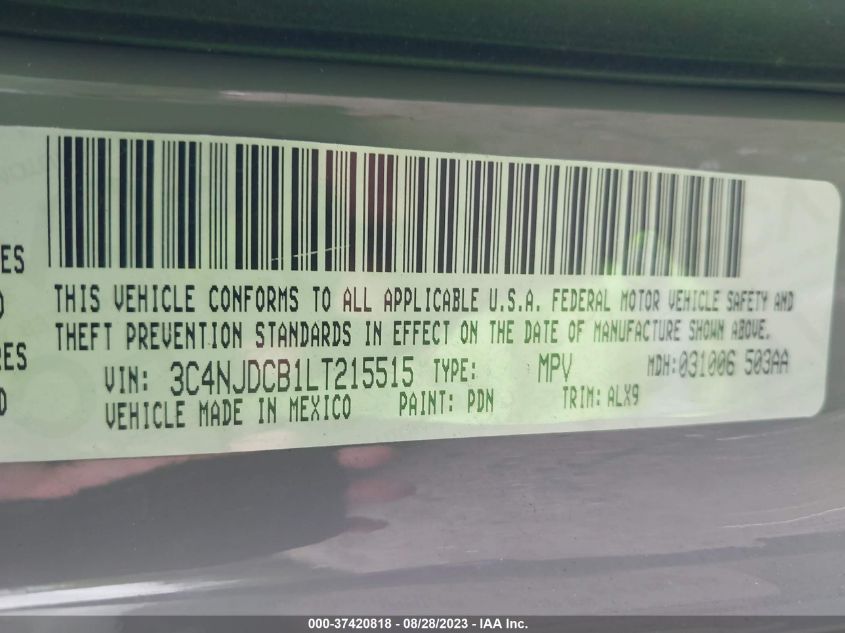 2020 JEEP COMPASS LIMITED - 3C4NJDCB1LT215515