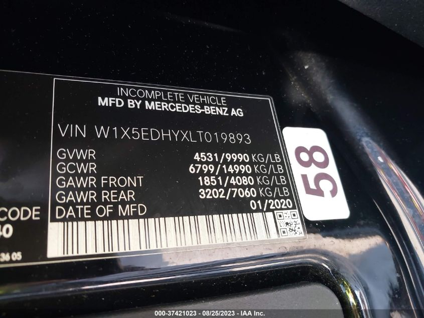 2020 MERCEDES-BENZ SPRINTER CARGO VAN - W1X5EDHYXLT019893