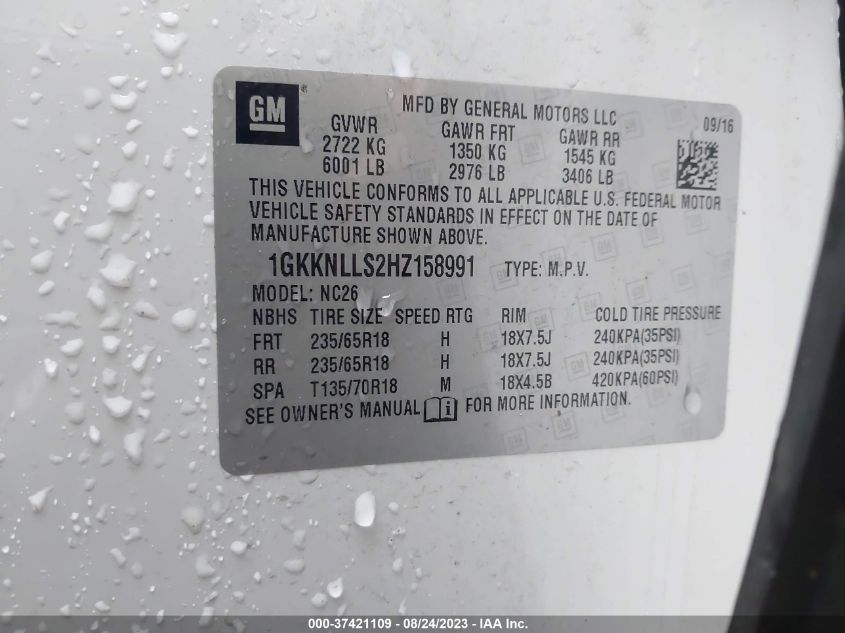 2017 GMC ACADIA SLE - 1GKKNLLS2HZ158991