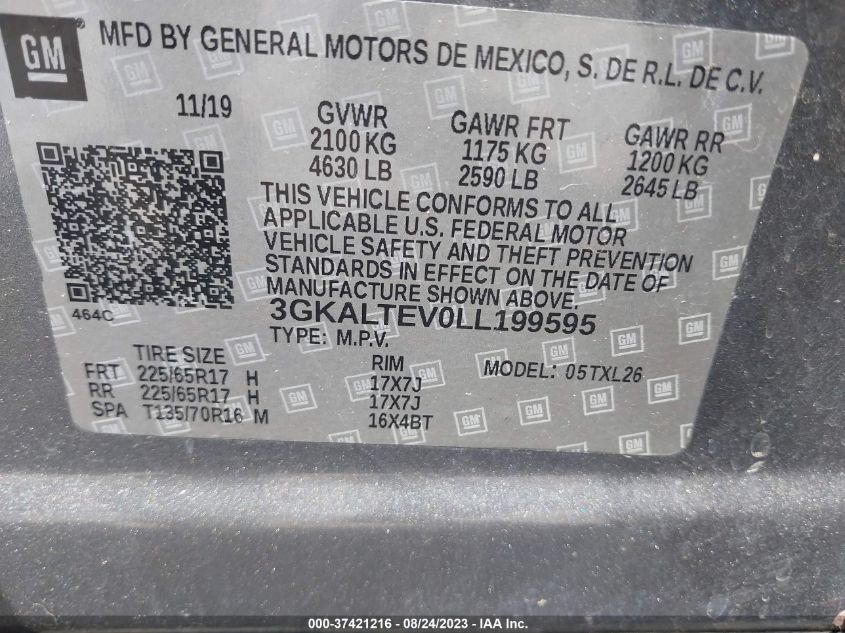 2020 GMC TERRAIN SLE - 3GKALTEV0LL199595