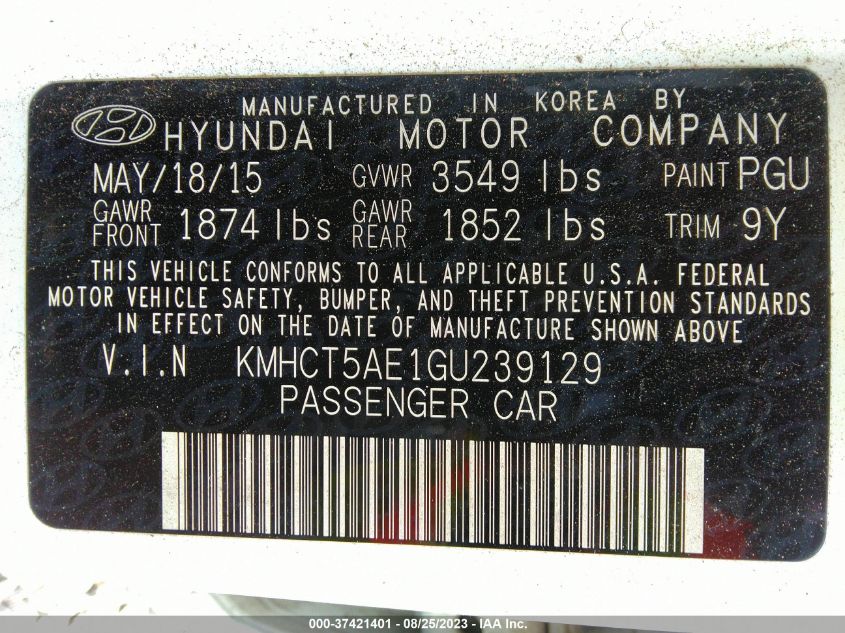 2016 HYUNDAI ACCENT SE - KMHCT5AE1GU239129