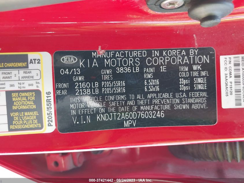 2013 KIA SOUL + - KNDJT2A60D7603246